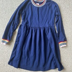 Hanna Andersson Blue Ribbed Empire Sweater Dress